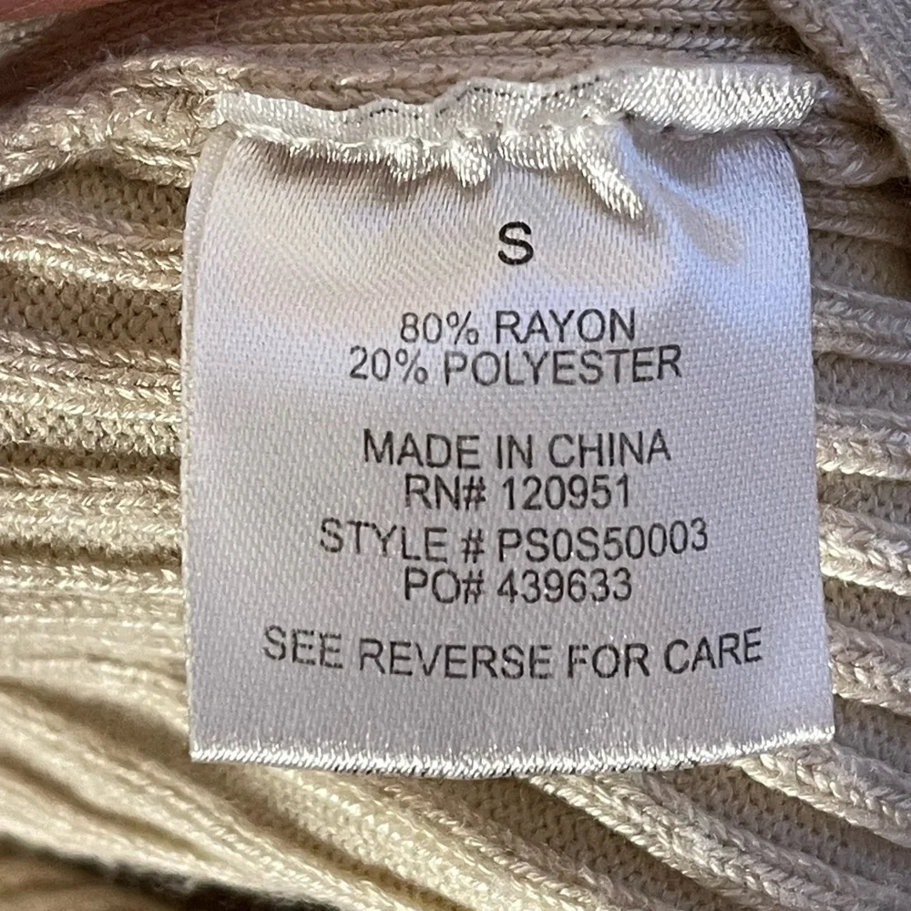 Hippie Rose Ribbed Knit Sleeveless Midi Sweater Dress (Beige) - Small